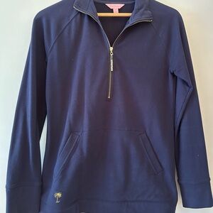 Lilly Pulitzer Navy Blue Half-Zip Sweatshirt